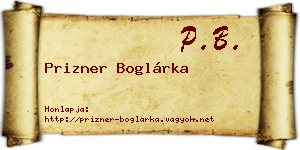 Prizner Boglárka névjegykártya