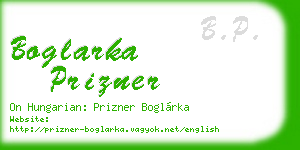 boglarka prizner business card
